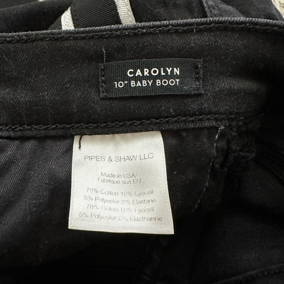 Veronica Beard Carolyn Baby Boot Cropped Jeans W/ Tux Stripes In Raven - Picture 15 of 16